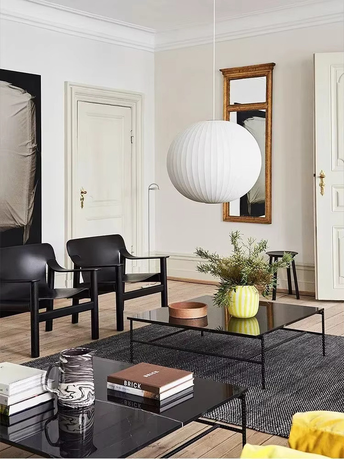 ZCTOP Pendelleuchte in Weiß im skandinavischen Design aus Stoff für Wohnzimmer, Küche und Schlafzimmer - Bild 3