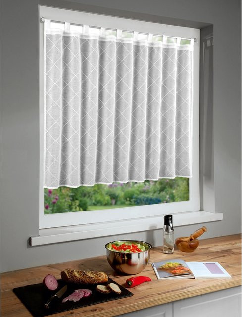 Schlaufenpanneau Neusser Collection Gabrielle Weiß, semi-transparent, B: 95 cm, H: 140 cm - Bild 1