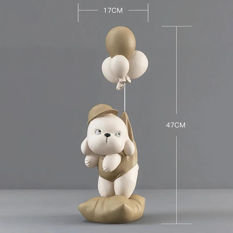 Kreative Hundebär-Skulptur als dekorative Ballon-Welpe-Statue aus Harz für dein Wohnzimmer oder den Fernsehschrank - Bild 2