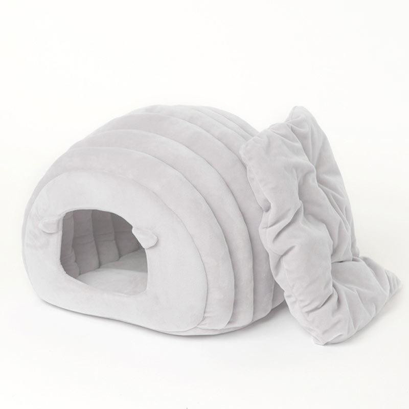 Katzennest Yiran Furniture Wärmehaus für Katzen und Welpen aus Cord in Braun, Größe L - Bild 3
