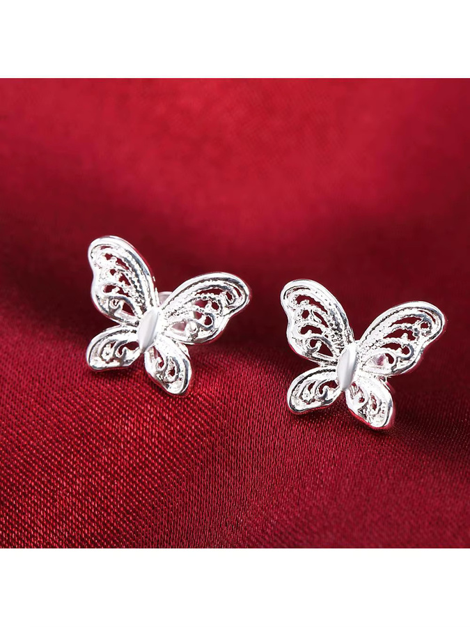 QWWASD Ohrringe Schmetterling, 925 Silber, Damen - Bild 4