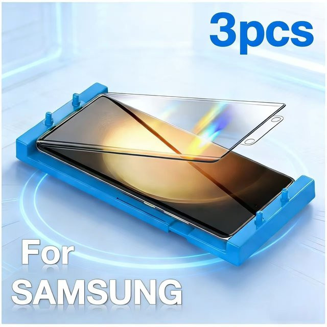 3er-Pack PJPK Keramik-Hydrogel-Displayschutzfolie für Samsung Galaxy S24 S23 S22 S21 S20 S10 S9 S8 Plus Note 20 10 Plus Transparent inklusive Installationsset - Bild 1