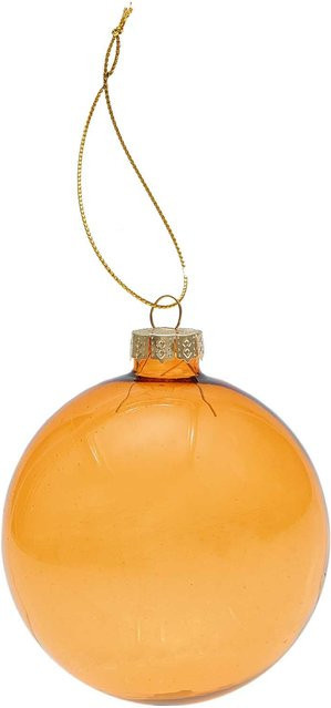 Rico Design Glaskugel Baumschmuck einfarbig Orange Transparent Durchmesser: 8 cm - Bild 1