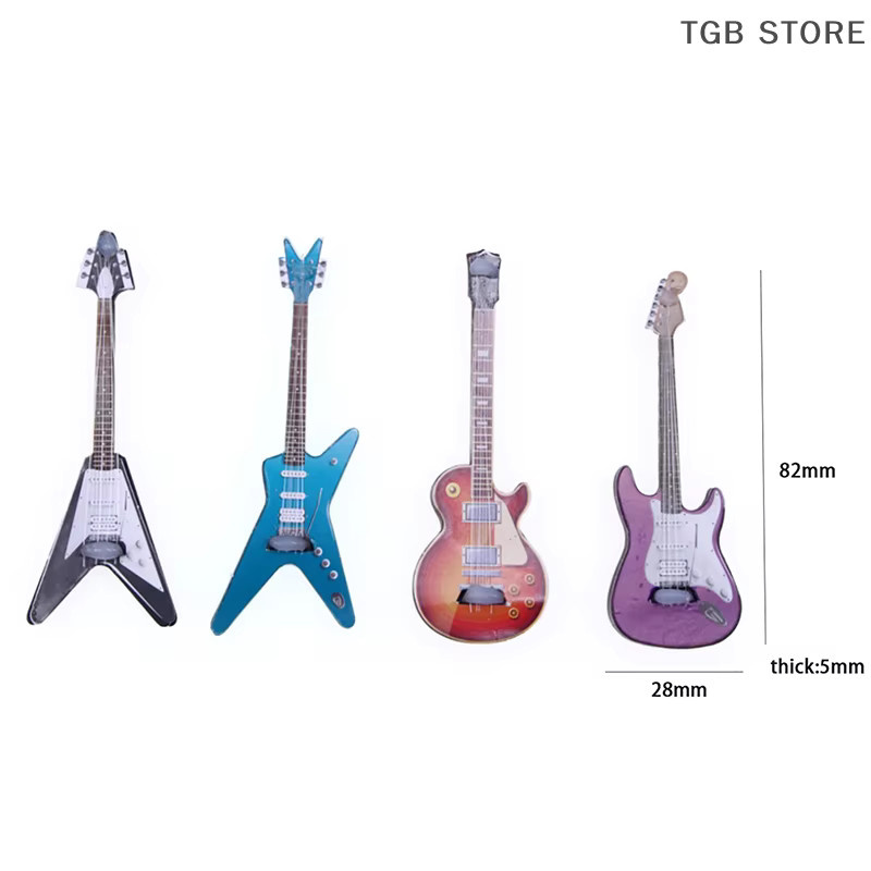 Miniatur elektrische Gitarre als Spielmodell und Zubehör für Puppenhaus-Szenen in Mehrfarbig - Bild 5