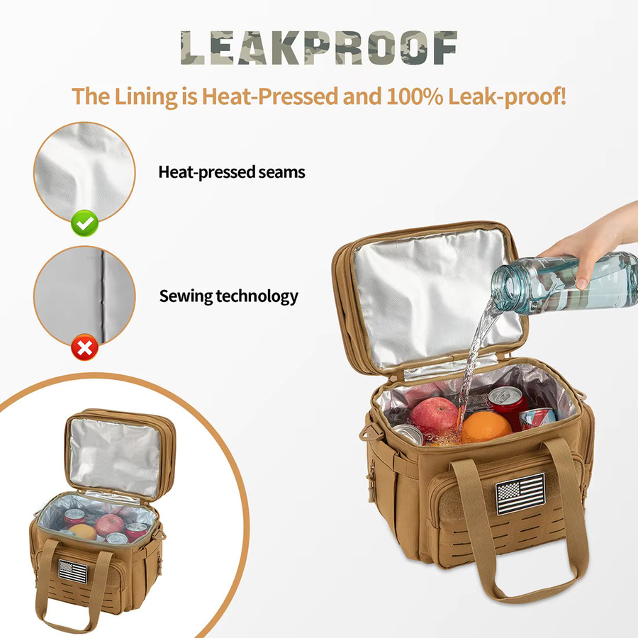 ReFire Gear Taktische Lunchbox in Grün, isolierte und auslaufsichere Kühltasche mit 18 l Volumen und MOLLE-Webgurt für Camping und Picknick - Bild 5