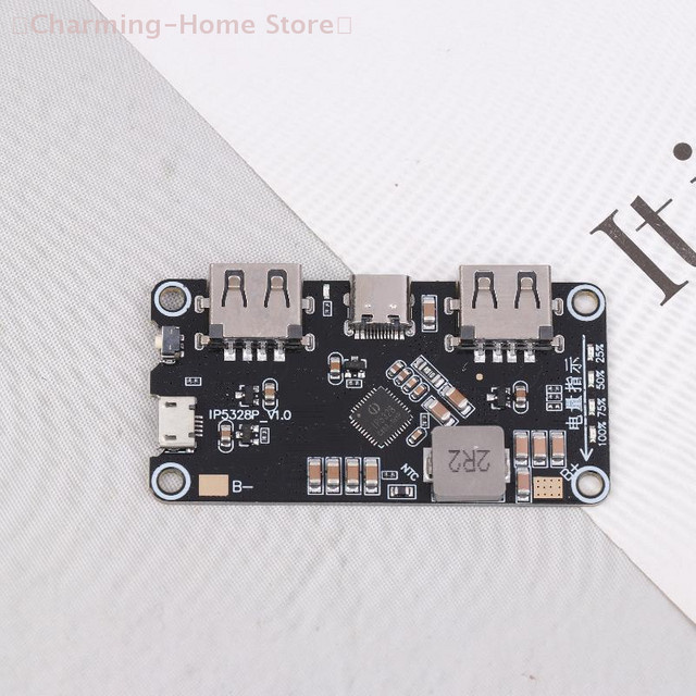IP5328P Bidirektionales Schnelllademodul in Schwarz für Power Bank DIY-Aufladung und Entladung, Boost-Konverter 3,7 V bis 5 V/9 V/12 V - Bild 1