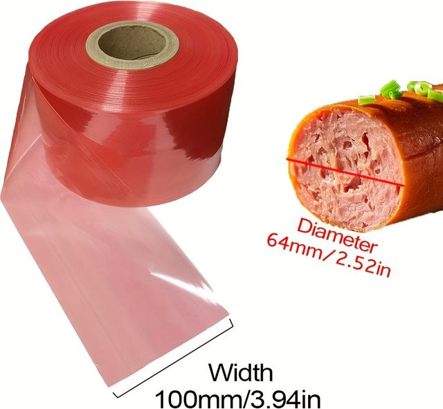 SAFEBET Kunststoff-Wurstgehäuse transparent und rot, Breite: 100 mm - Bild 1