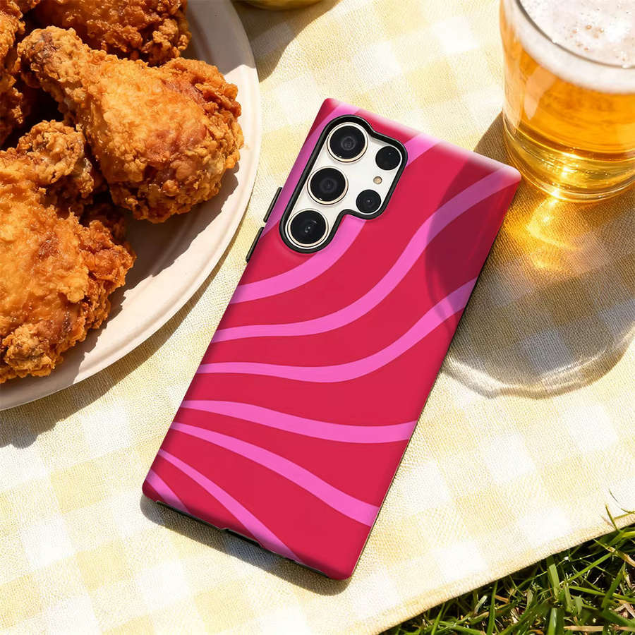 Pink Rays Handyhülle für Samsung Galaxy S25 Ultra, S24 und S23 Ultra Plus mit glänzender doppellagiger Rückseite in Pink - Bild 4