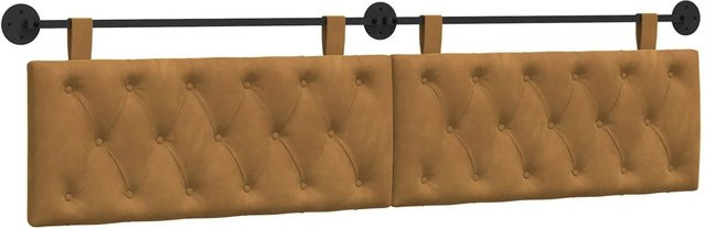vidaXL Wandmontiertes Polsterpaneel aus Samt in Braun, B/H/T: 210 x 55 x 7 cm - Bild 1