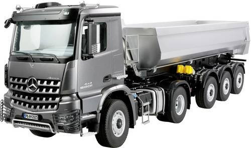 Amewi Mercedes-Benz Arocs Sattelzug mit Kippauflieger, Modellauto, 1:14, anthrazit - Bild 1