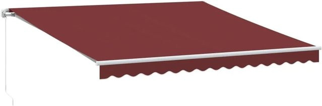 vidaXL Markise manuell mit LED in Weinrot, B: 400 cm, T: 350 cm - Bild 1