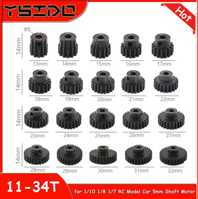 YSIDO Metall Motor Getriebe Ritzel, Zubehör, Schwarz - Bild 1