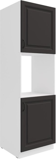 Küchen Backofen Hochschrank STILO in Grau und Weiss mit 60 cm Breite - Bild 1