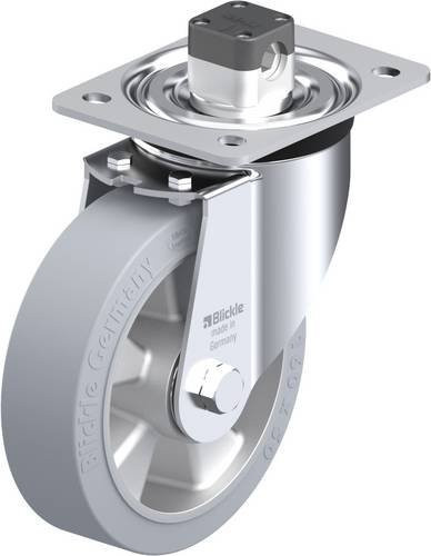 Blickle L-ALEV 160K-CS11-SG Lenkrolle mit Feststeller in Grau und Stahl, Rad-Durchmesser: 160 mm, Tragfähigkeit: 400 kg - Bild 1
