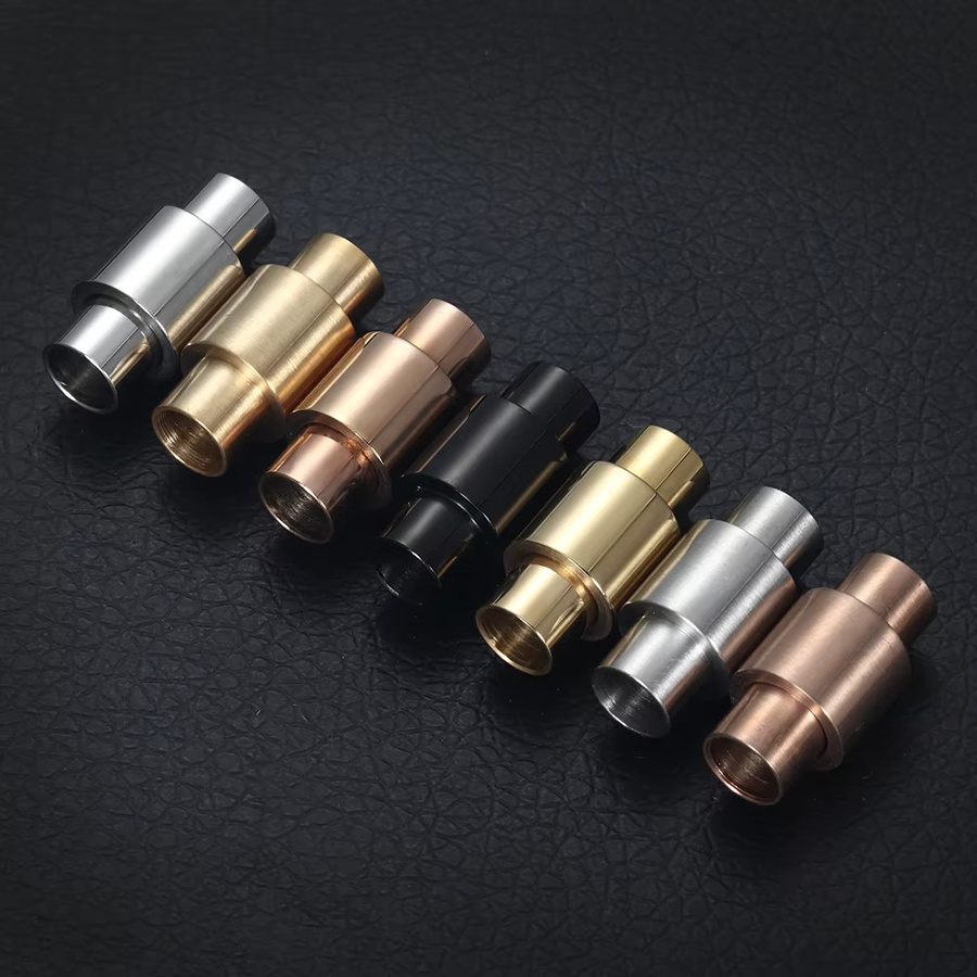 EMBLAASK Magnetverschluss Edelstahl, 5 mm, 6 mm Loch, Lederband, Armband-Zubehör - Bild 4