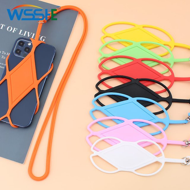 WSSHE Handy-Lanyard aus Silikon in Orange als Smartphone-Halskette für iPhone, Xiaomi und Samsung - Bild 1