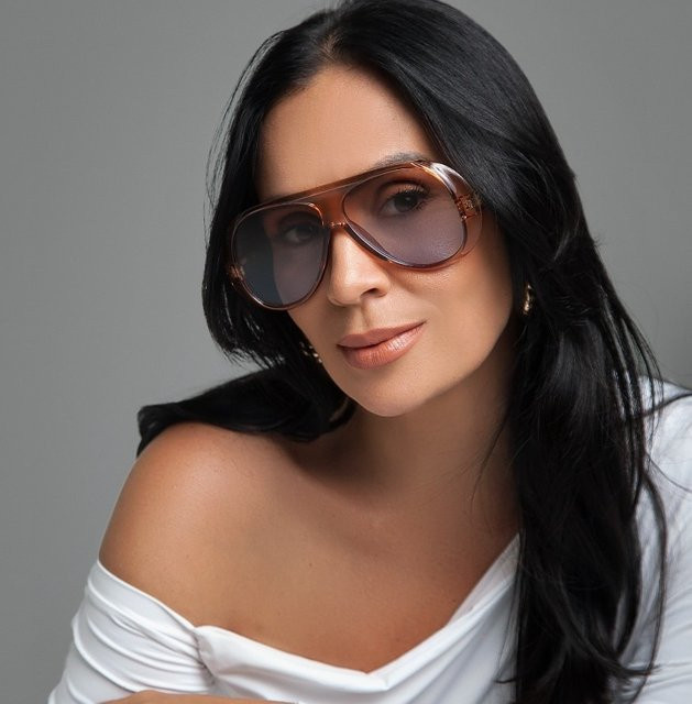 GIOIO Aviator Sonnenbrille, Vollrand, Braun, Damen, Kunststoff - Bild 1