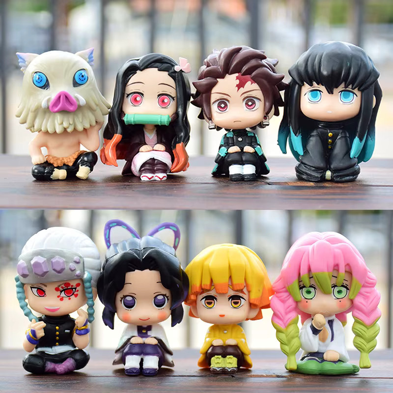 Bandai Demon Slayer Q-Version Spielzeugset, 8-teiliges Set, PVC-Figuren - Bild 3