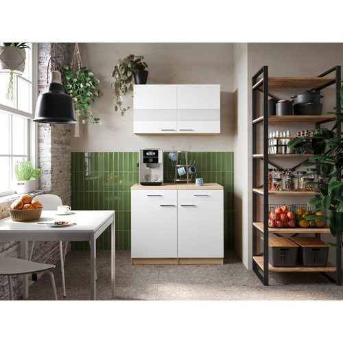 Respekta Pantry-Küche Merle in Weiß mit Glastüren und Soft-Close-Funktion, B/H/T: 100 x 200 x 60 cm - Bild 3