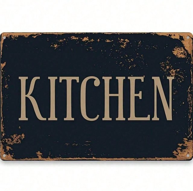 CIFBUY Vintage-Wandschild aus Metall in Schwarz, Typografie-Design, B/H: 20,3 x 30,5 cm - Bild 1