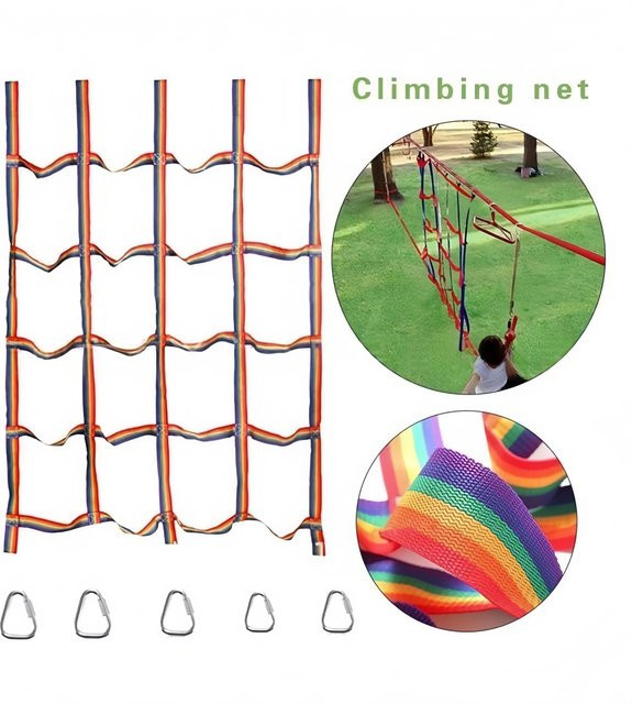 Meade Outdoor-Kletternetz, Spielschaukel, Bunt / Mehrfarbig, 100 kg Tragkraft - Bild 1