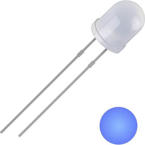 Quadrios LED Blau Rund 5mm 1300 mcd 30° 20mA 3V bedrahtet - Bild 1