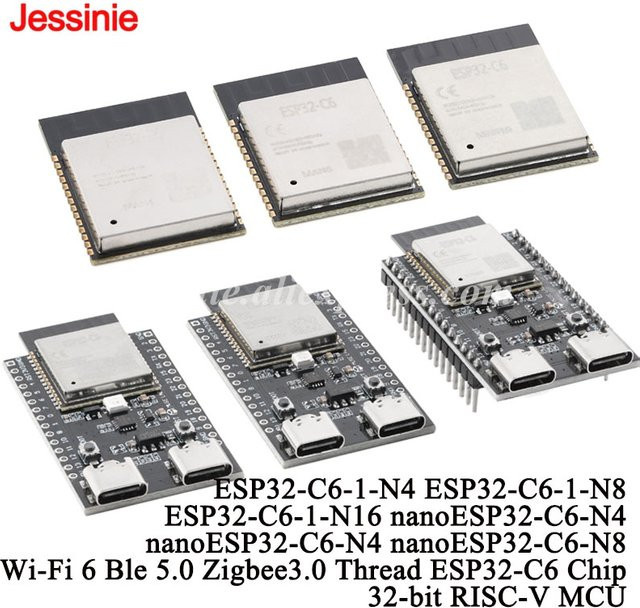 NanoESP32-C6 ESP32-C6-1-N4 N8 N16 Mikrocontroller Modul mit WLAN Wi-Fi 6, Bluetooth 5.0, Zigbee 3.0 und Thread, 32-Bit RISC-V MCU - Bild 1