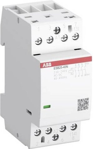 ABB ESB25-20N-01 R0120 Installationsschütz mit 2 Schließern, 25A, Weiß - Bild 1