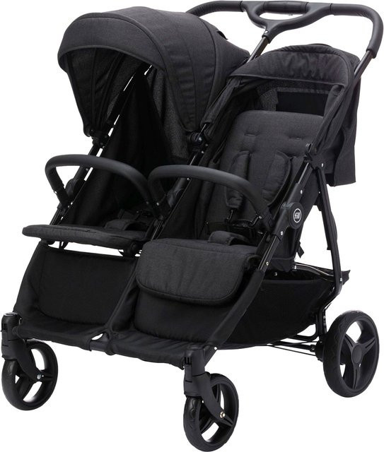 Fillikid Duo Zwillingswagen Buggy schwarz mit Federung und Schwenkrädern - Bild 1