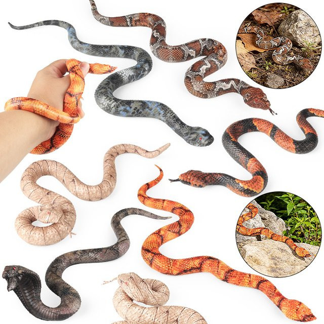 Oenux Simuliertes Klapperschlangen-Modell, Actionfiguren, Rot, Bunt / Mehrfarbig - Bild 1