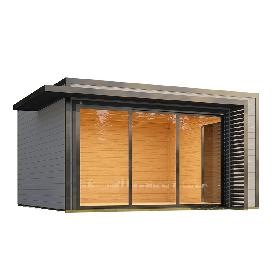 Weka Gartenhaus Amberley mit Schiebetür, 2 Fenstern und Fußboden in Grau-Anthrazit, B/T: 400 x 400 cm - Bild 2