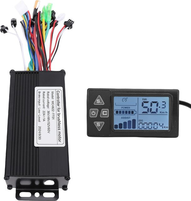 Igeteck 22A Sinuswellen-Dreimodus-Controller mit S861 LCD-Display-Anzeige für Elektrofahrrad-Modifikationen in Grau - Bild 1