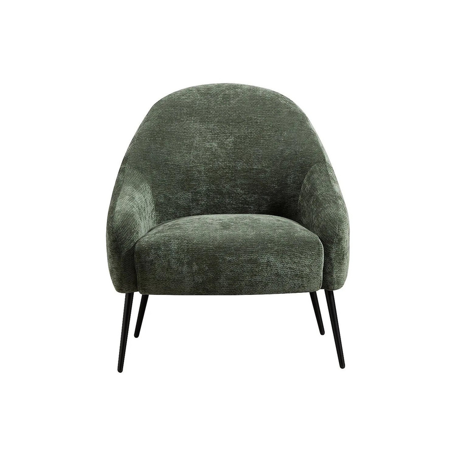 Vente-unique Sessel Ribedi mit gerader Rückenlehne in Grün aus strukturiertem Stoff und Metallrahmen, Höhe: 73,5 cm - Bild 2