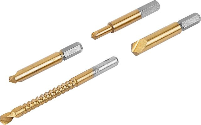 LUX-TOOLS Schraub-Ex Set 4-teilig aus Stahl in Gold - Bild 1