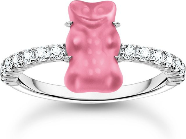Thomas Sabo Ring 925 Silber, Goldbär, Zirkonia, Damen - Bild 1