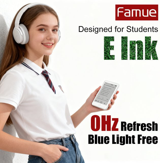 Famue E-Ink MP3-Player und E-Book-Leser mit 64 GB Speicher, 3,52 Zoll Display und Bluetooth 5.3 für Hi-Res Audio - Bild 1