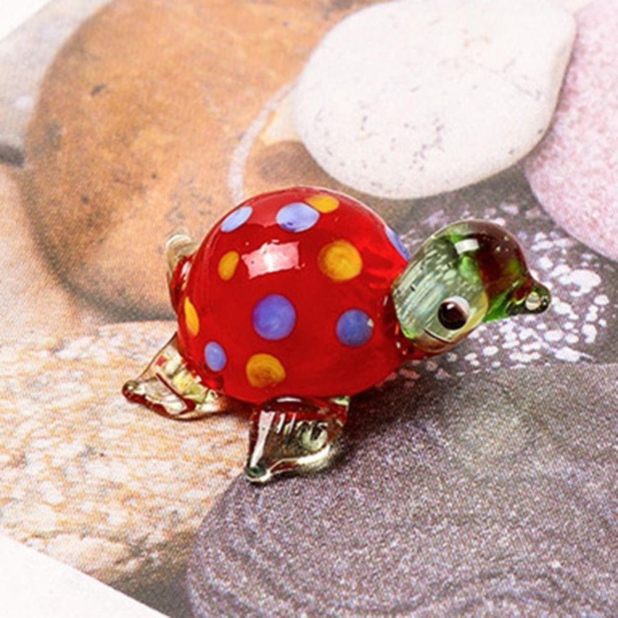 Handgefertigte Schildkrötenfigur aus Glas und Harz im pastoralen Stil von Yiran Furniture, mehrfarbig - Bild 3