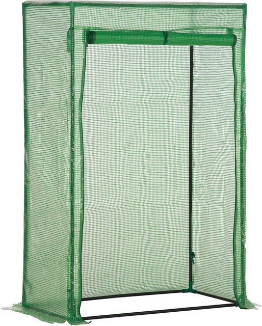 Outsunny Foliengewächshaus aus Stahl und Kunststoff in Grün mit aufrollbarer Tür für die Pflanzenpflege und Anzucht, B/T/H: 100 x 50 x 150 cm - Bild 1