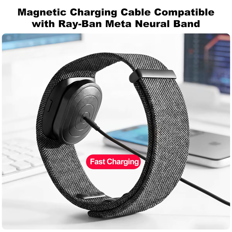 FONKEN Magnetisches Schnellladekabel für Meta-Brillen und Rayban Meta Display Neural Band in Schwarz - Bild 2