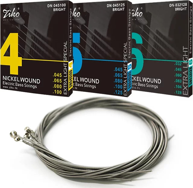 ZIKO E-Bass Saiten Set, vernickelt, Farbe: Silber - Bild 1