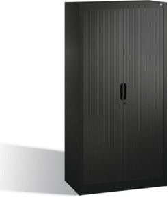 C+P Akten-Sideboard Omnispace mit Rollladen, 4 Ordnerhöhen, Schwarzgrau, H: 166 cm, B: 80 cm, T: 42 cm - Bild 1