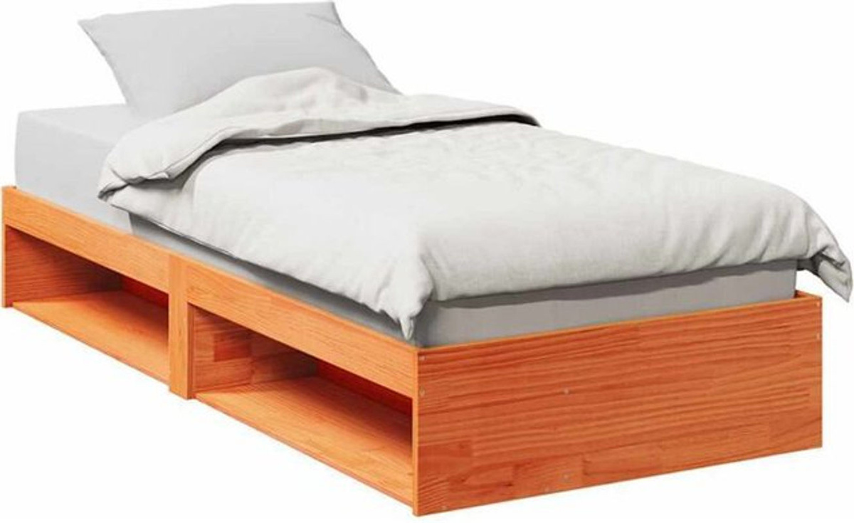vidaxl Tagesbett aus Massivholz Kiefer in Braun, B/T/H: 90 x 190 cm (ohne Matratze) - Bild 1