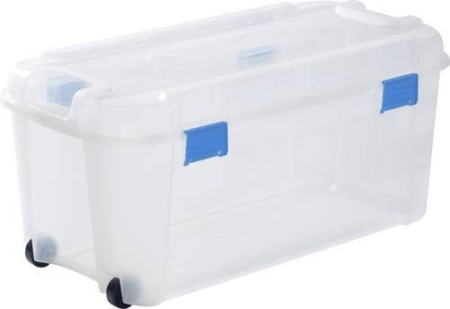 Curver TOTEM Aufbewahrungsbox 80L, transparent/blau - Bild 1