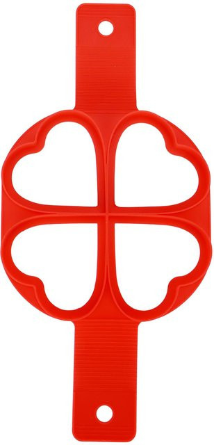 CosyHome Silikon-Pfannkuchenform in Herzform, rot, Antihaftbeschichtung - Bild 1