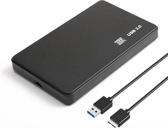 Kebidumei USB 3.0 auf 2,5 Zoll SATA HDD SSD Festplattengehäuse, Externes Gehäuse für PC Laptop und Smartphone, Schwarz - Bild 1