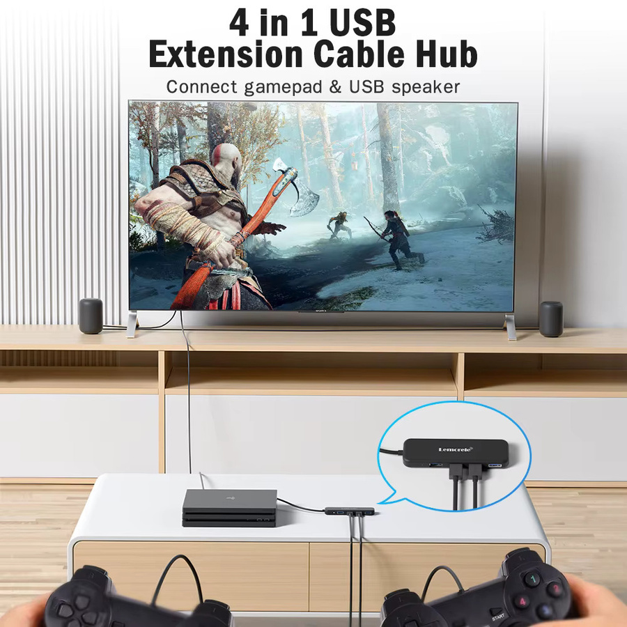 Lemorele TC41 4 in 1 USB C Hub Docking Station mit 4 USB A 3.0 Ports 5 Gbit/s in Schwarz - Bild 5