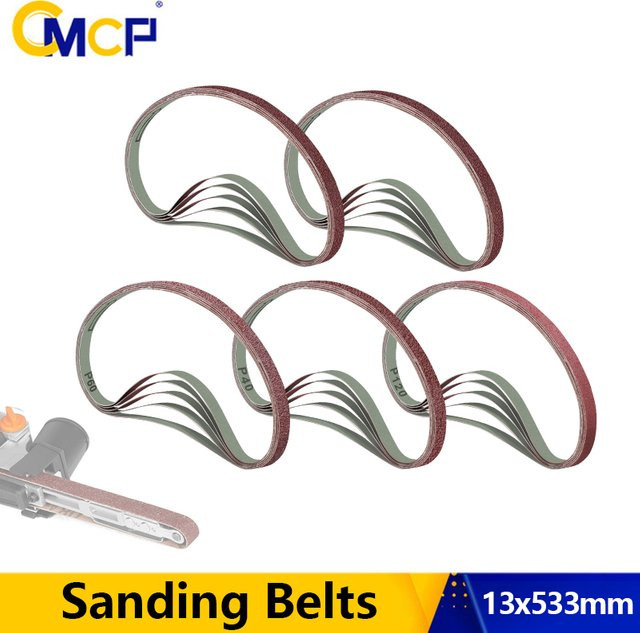 CMCP Schleifbänder 5er Set für Metall und Holz, Körnung 40 bis 180, B: 13 mm, L: 533 mm - Bild 1