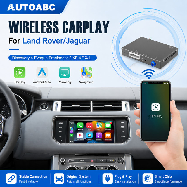 Bosch Kabelloses CarPlay und Android Auto Interface für Land Rover und Jaguar mit Airplay, Bluetooth und GPS in Schwarz - Bild 1