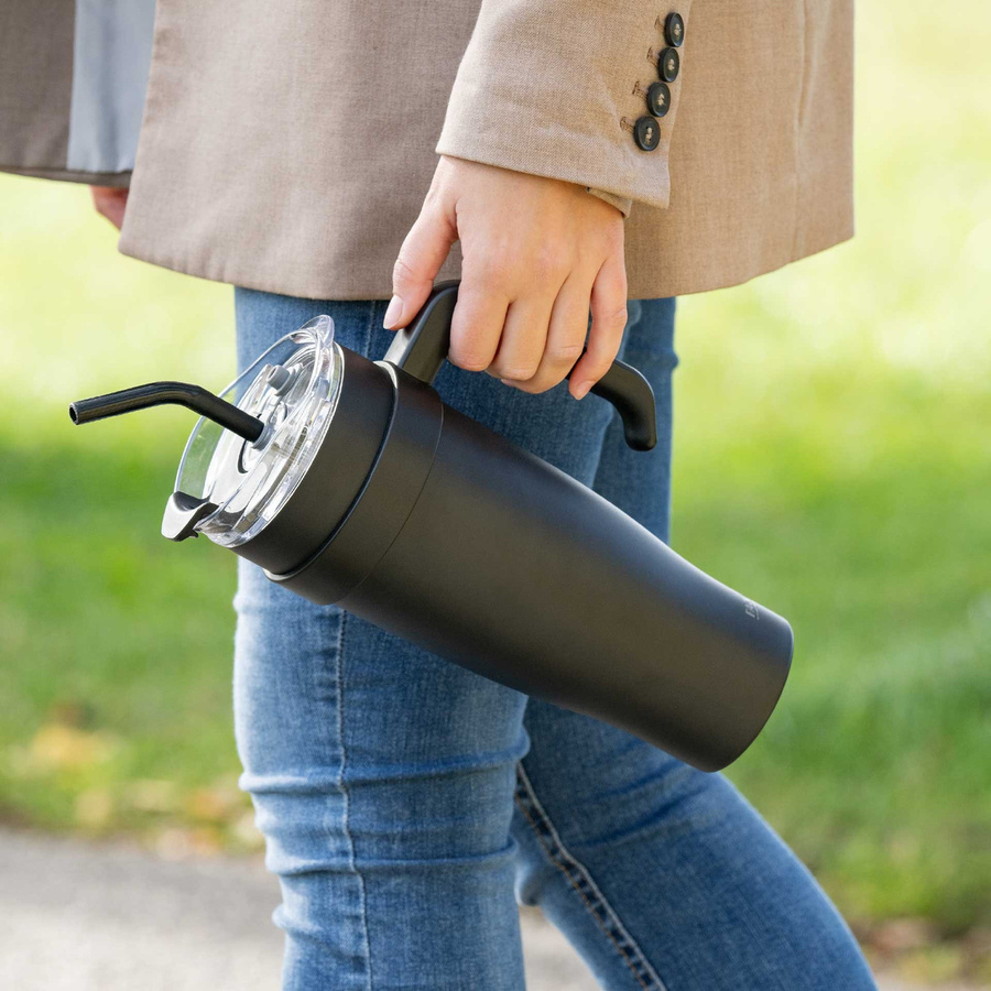 Fackelmann Thermotrinkbecher Schwarz Transparent 1,2 l - Bild 2