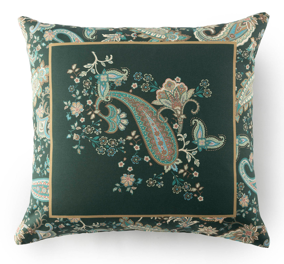 Bassetti Kissenhülle Twill MONNALISA V1 Grün mit floralem Naturmuster, B/T: 50 x 50 cm - Bild 1